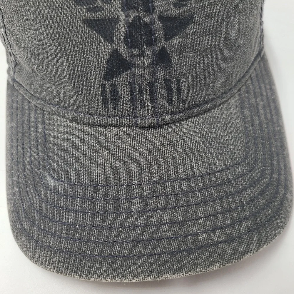 Lucky Brand Hat Adjustable Strapback Gray Black Men Cotton Casual‎ Everyday Wear